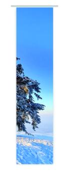 Wintermotiv, Schiebegardine mit Wintermotiv, blautöne